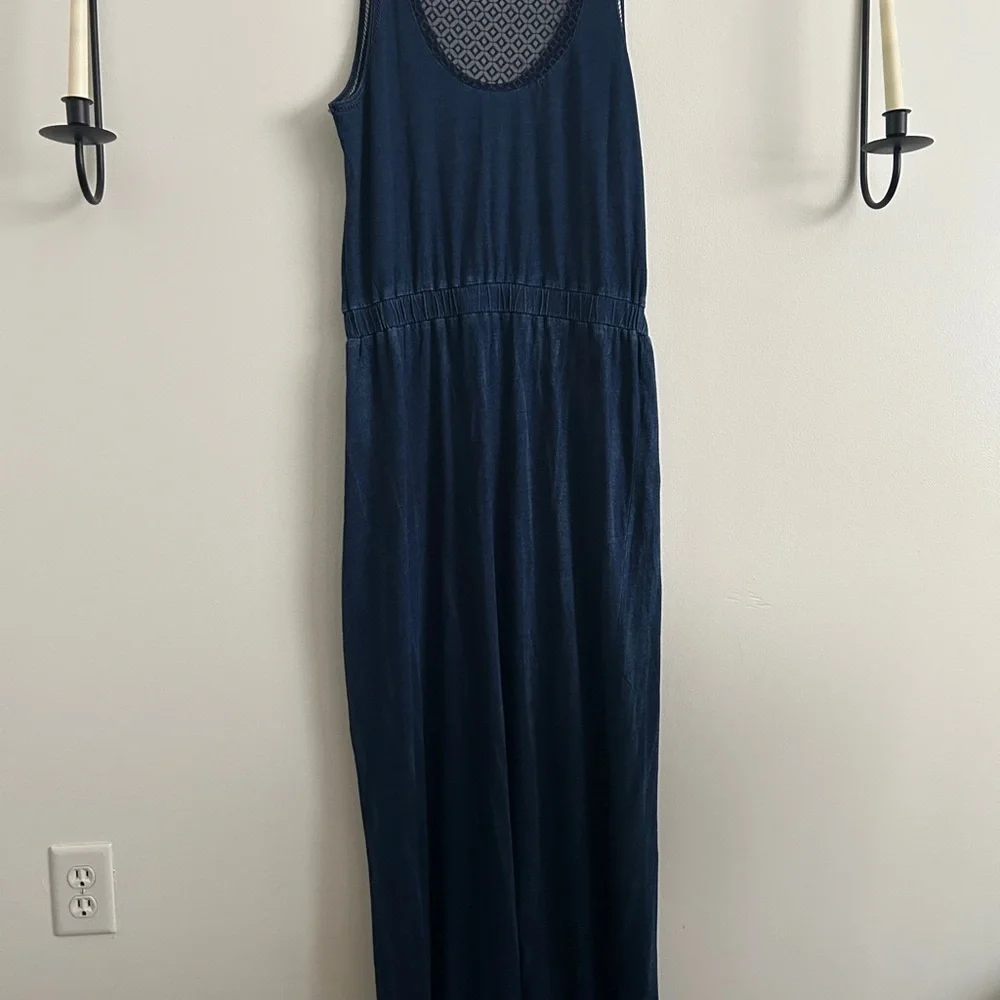 DKNY Jeans Navy Blue and Acid Washed Maxi Dress - Picture 7 of 9